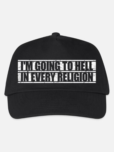 I'm Going To Hell In Every Religion Atheist Witz - Kinder Basecap - Schwarz