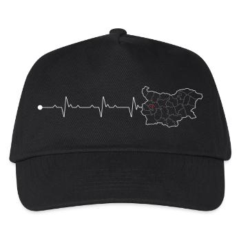 Türkei Heartbeat Karte - Kinder Basecap - Schwarz - Vorne