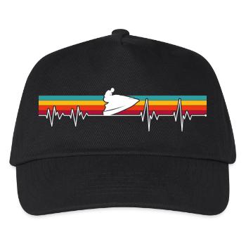 Impulsion de semelle sur rayures rétro - Casquette de baseball Enfant - noir - Devant