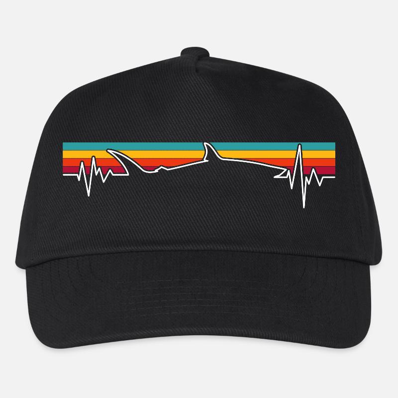 Rétro coucher de soleil loup pulse - Casquette de baseball Enfant - noir