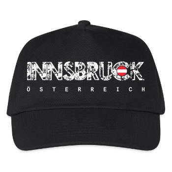 Innsbrucker Distressed Wortmarke - Kinder Basecap - Schwarz - Vorne
