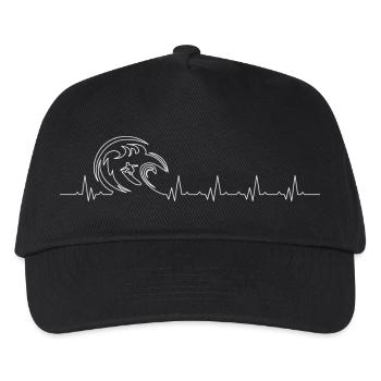 Heartbeat Surfen - Kinder Basecap - Schwarz - Vorne