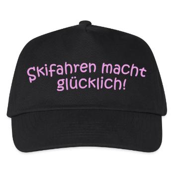 Skifahren glücklich - Kinder Basecap - Schwarz - Vorne