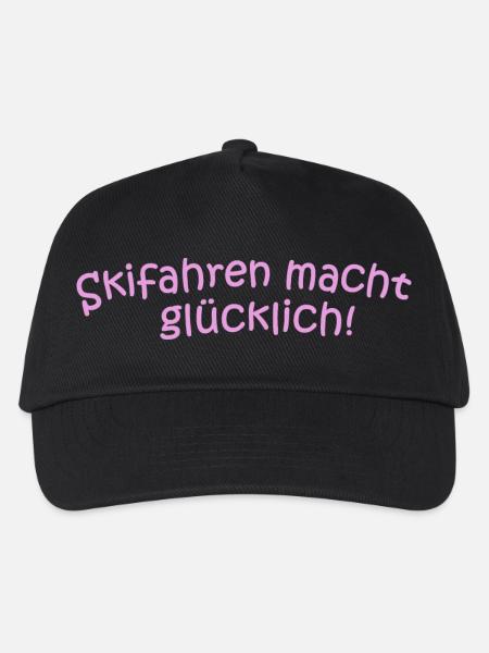 Skifahren glücklich - Kinder Basecap - Schwarz
