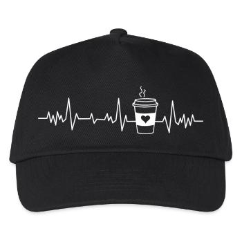 Coffee Heartbeat - Kids’ Baseball Cap - black - Front