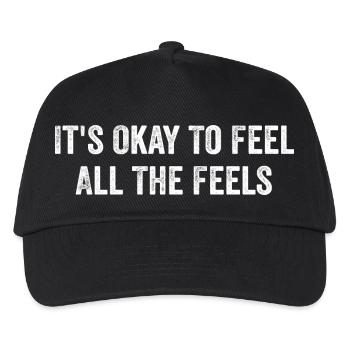 Its Okay To Feel All The Feels Funny Mental Health - Kids’ Baseball Cap - black - Front