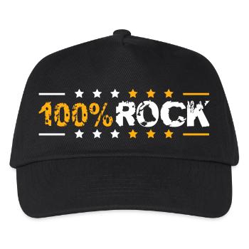 100% Percent Rock Heavy Metal Musique Texte Logo Fun - Casquette de baseball Enfant - noir - Devant