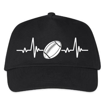 Rugby Heartbeat Rugby Player - Kids’ Baseball Cap - black - Front