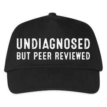 Undiagnosed But Peer Reviewed Funny - Kids’ Baseball Cap - black - Front