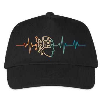 Heartbeat retro artificial intelligence - Kids’ Baseball Cap - black - Front