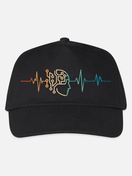 Heartbeat Retro Künstliche Intelligenz - Kinder Basecap - Schwarz