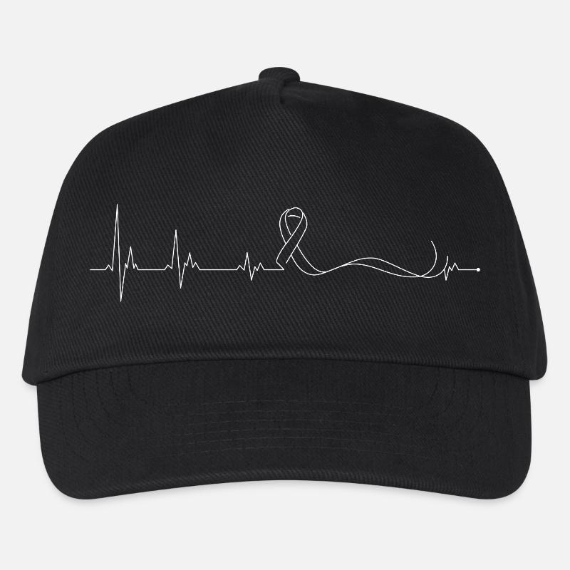 Heartbeat Ribbon Awareness Design - Kids’ Baseball Cap - black