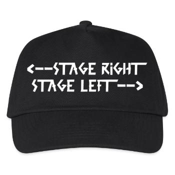 Bühne rechts Bühne links Weiß - Kinder Basecap - Schwarz - Vorne