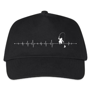 Herzschlag Angler Lineart - Kinder Basecap - Schwarz - Vorne