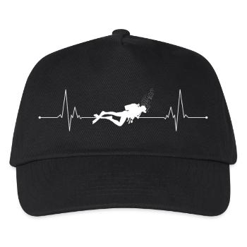 Underwater Diver with Bubbles Print - Kids’ Baseball Cap - black - Front