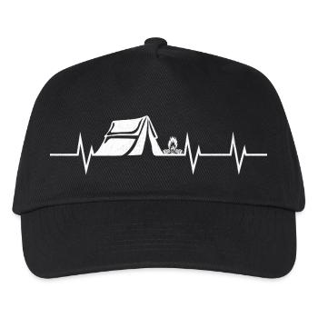 Heartbeat of Adventure – Camping Edition - Kids’ Baseball Cap - black - Front