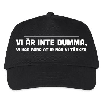Klasse Shirts Wir sind nicht dumm, nur Pech, wenn wir denken - Kinder Basecap - Schwarz - Vorne