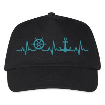 Boot Heartbeat Marine Kapitän - Kinder Basecap - Schwarz - Vorne