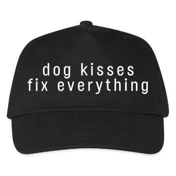 Dog Kisses Fix Everything - Cadeau pour chien chéri - Casquette de baseball Enfant - noir - Devant