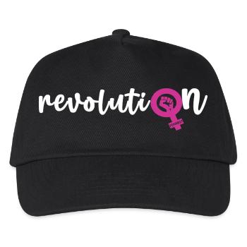 Revoluti♀n – Frauenpower - Kinder Basecap - Schwarz - Vorne