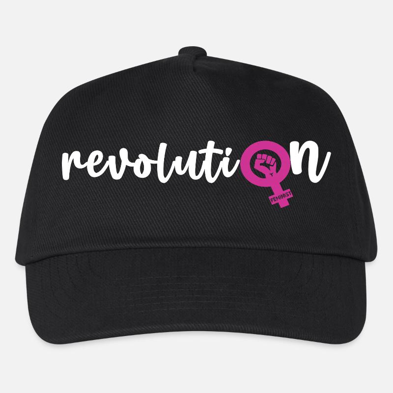 Revoluti♀n – Frauenpower - Kinder Basecap - Schwarz