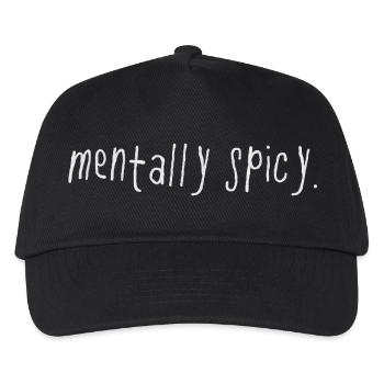 Mentally Spicy Minimal Statement Saying - Kids’ Baseball Cap - black - Front