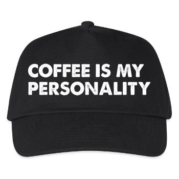 Kaffee ist meine Persönlichkeit - Kinder Basecap - Schwarz - Vorne