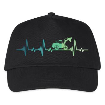 Radlader Heartbeat Bulldozer - Kinder Basecap - Schwarz - Vorne