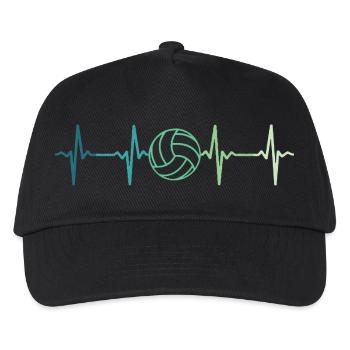 Volleyball heartbeat volleyball volleyball player - Kids’ Baseball Cap - black - Front