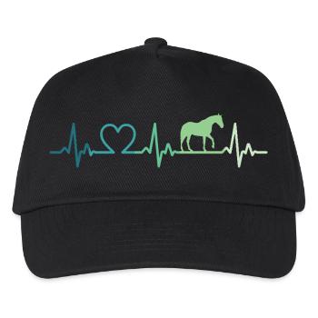 My horse heartbeat horses - Kids’ Baseball Cap - black - Front
