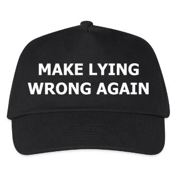 make_lying_wrong_again_whi - Kids’ Baseball Cap - black - Front