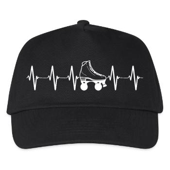 Rollschuh-Pulse-Kunstwerk - Kinder Basecap - Schwarz - Vorne