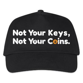 Not Your Keys. Not your Coins Bitcoin Zitat - Kinder Basecap - Schwarz - Vorne