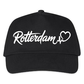 Rotterdam Herzschlag Niederlande - Kinder Basecap - Schwarz - Vorne
