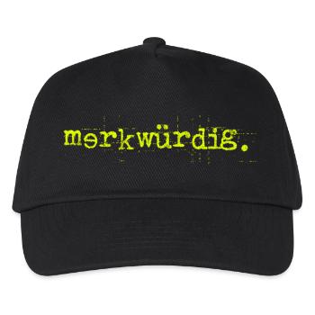 strange. neon yellow - Kids’ Baseball Cap - black - Front