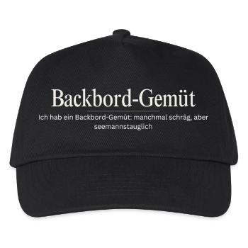 Backbord Gemüt Maritim Norddeutsch Shirt - Kinder Basecap - Schwarz - Vorne