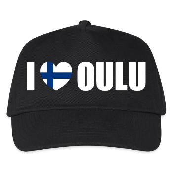 I love Oulu Finnland - Kinder Basecap - Schwarz - Vorne