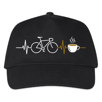 Fahrrad herzschlag rennrad gravelbike kaffee - Kinder Basecap - Schwarz - Vorne