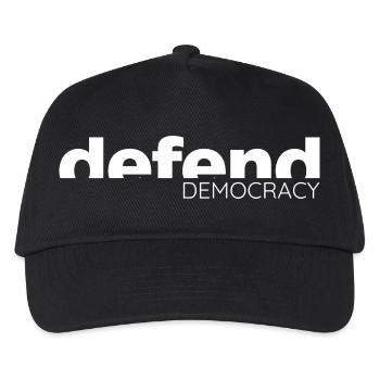 Defend Democracy - Statement Design - Kinder Basecap - Schwarz - Vorne