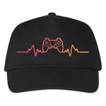 Gamer Sunset Heartbeat Gaming - Kids’ Baseball Cap - black - Front