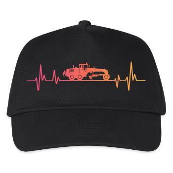 Sunset Construction Vehicle Motor Grader - Kids’ Baseball Cap - black - Front