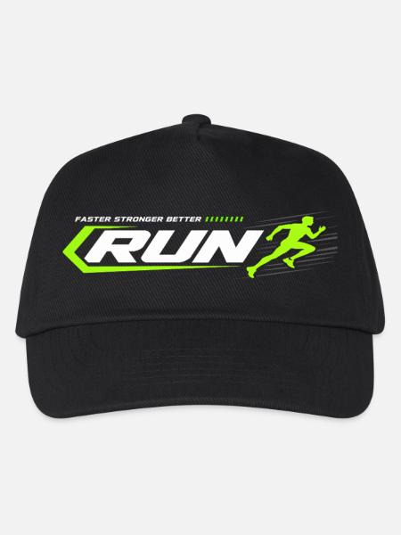 RUN Sprint Neon Racing Logo - Kinder Basecap - Schwarz