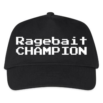 Ragebait CHAMPION weiss - Kinder Basecap - Schwarz - Vorne