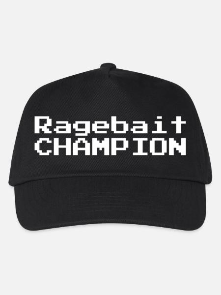 Ragebait CHAMPION weiss - Kinder Basecap - Schwarz