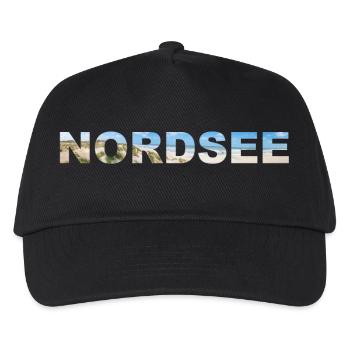 Nordsee Panorama Schriftzug - Kinder Basecap - Schwarz - Vorne