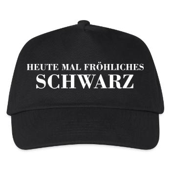 Heut mal Fröhliches Schwarz Design - Kinder Basecap - Schwarz - Vorne