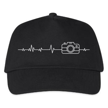 Fotograf Fotografin Fotografieren Kamera - Kinder Basecap - Schwarz - Vorne