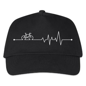 Cycling Pulse Fahrradgrafik - Kinder Basecap - Schwarz - Vorne