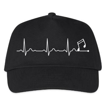 PulseMusic Herzschlag Rhythmus - Kinder Basecap - Schwarz - Vorne