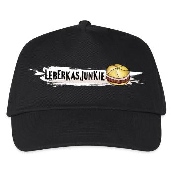 leberkasjunkie leberkäse sprüche fast food - Kinder Basecap - Schwarz - Vorne